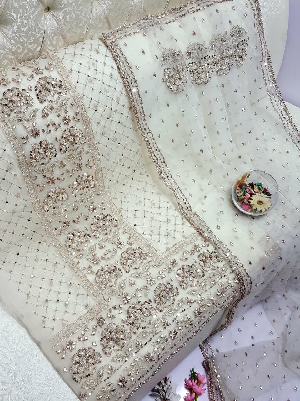 New Arrival of Handmade Press Gota Suits Collection